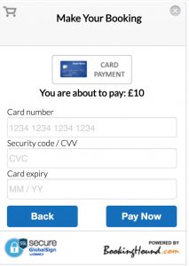 Credit Card Input Screen